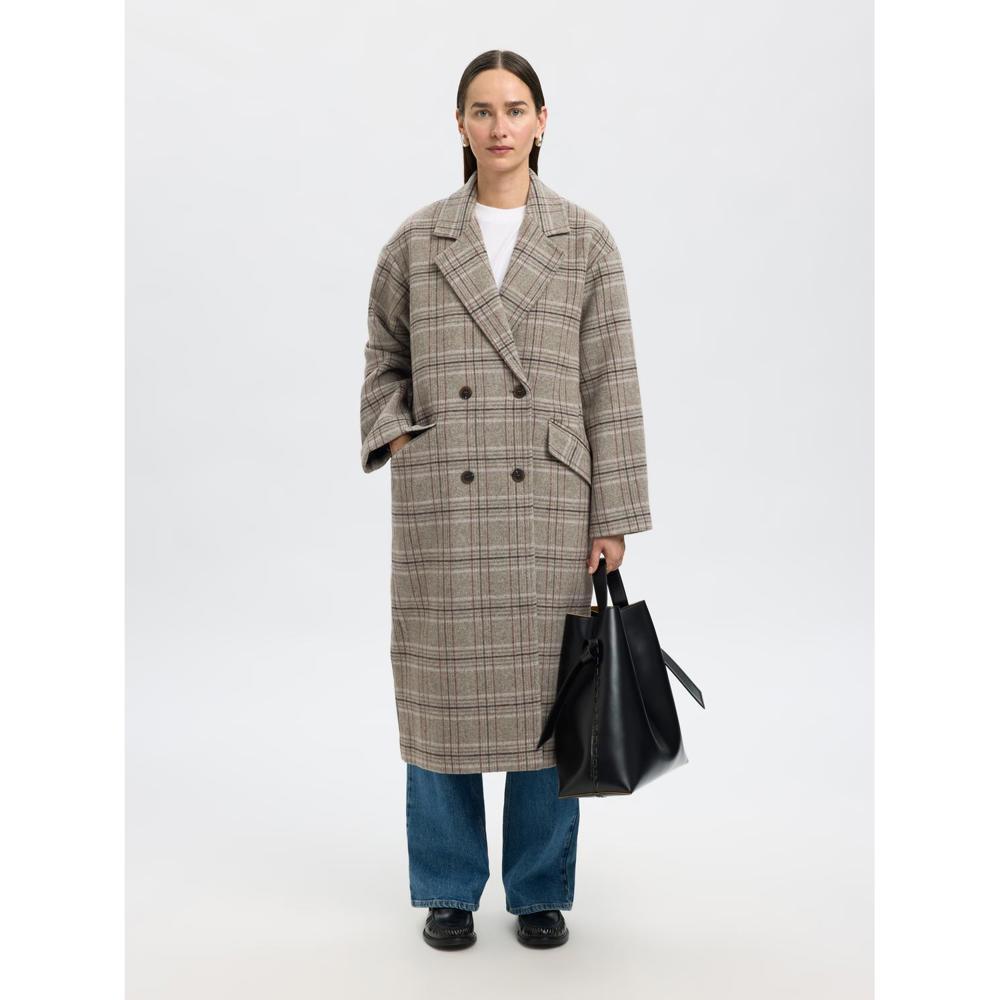 Selected Femme Harper Lano Checked Coat